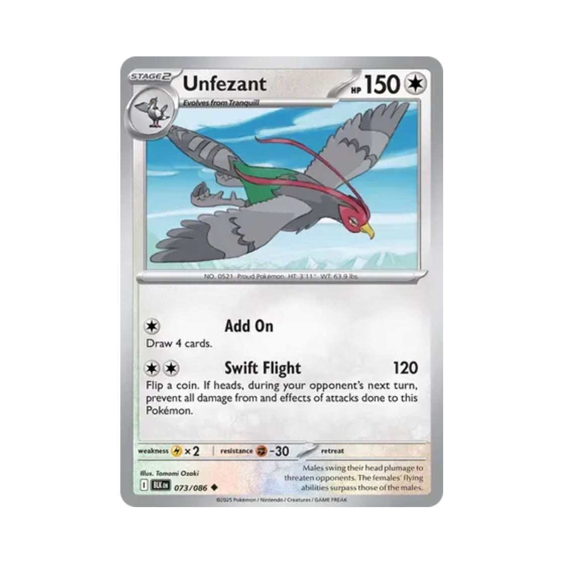 포켓몬 TCG 켄호로우 U 블랙볼트 (영문판)(Pokemon TCG Unfezant U Black Bolt (English Ver.)) - 1