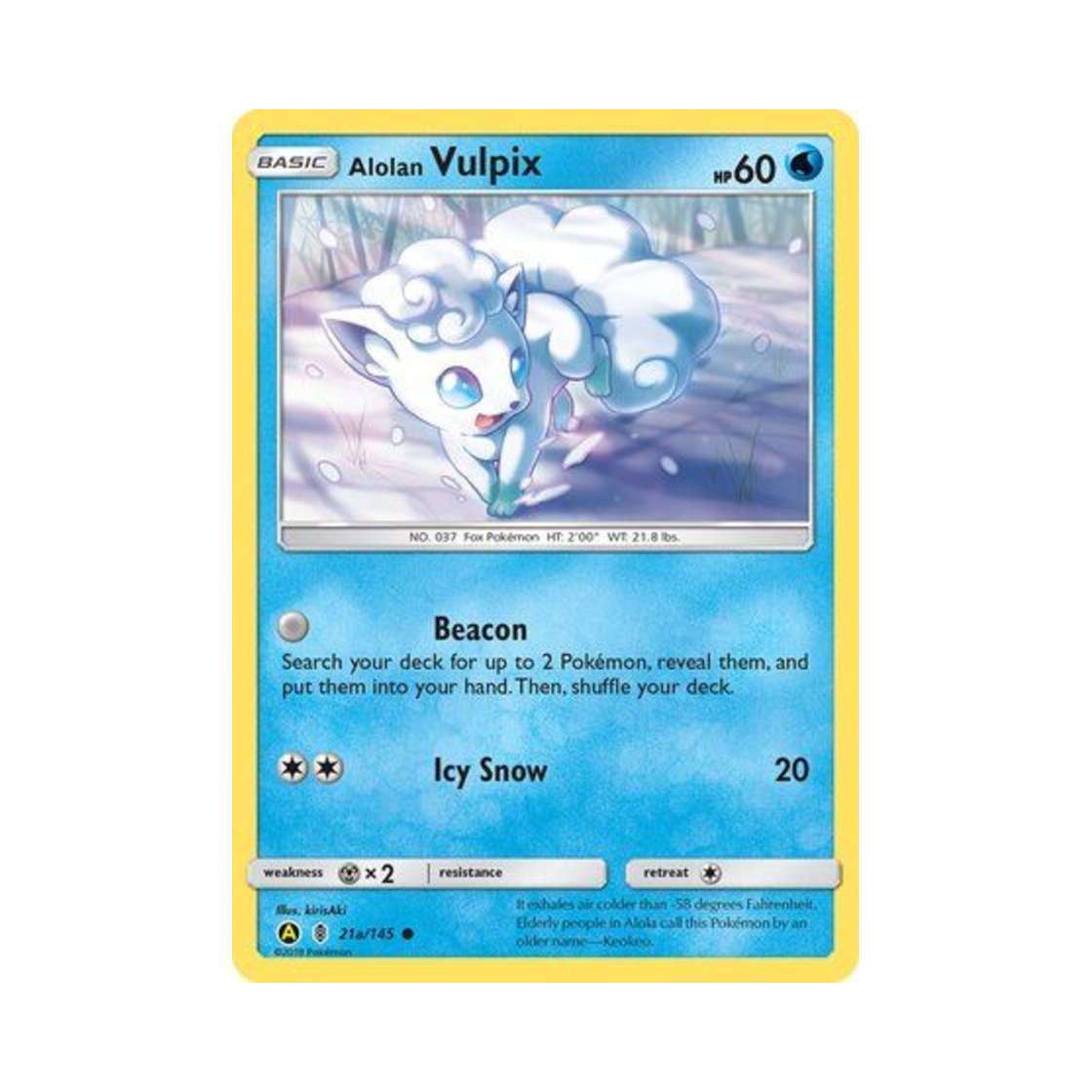포켓몬 TCG 알로라 식스테일 C 옐로우 A 얼터네이트 (영문판)(Pokemon TCG Alolan Vulpix C Yellow A Alternate (English Ver.)) - 1