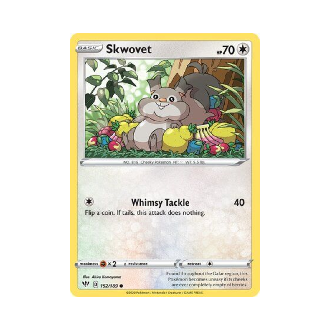 포켓몬 TCG 탐리스 C 다크니스 어블레이즈 (영문판)(Pokemon TCG Skwovet C Darkness Ablaze (English Ver.)) - 1