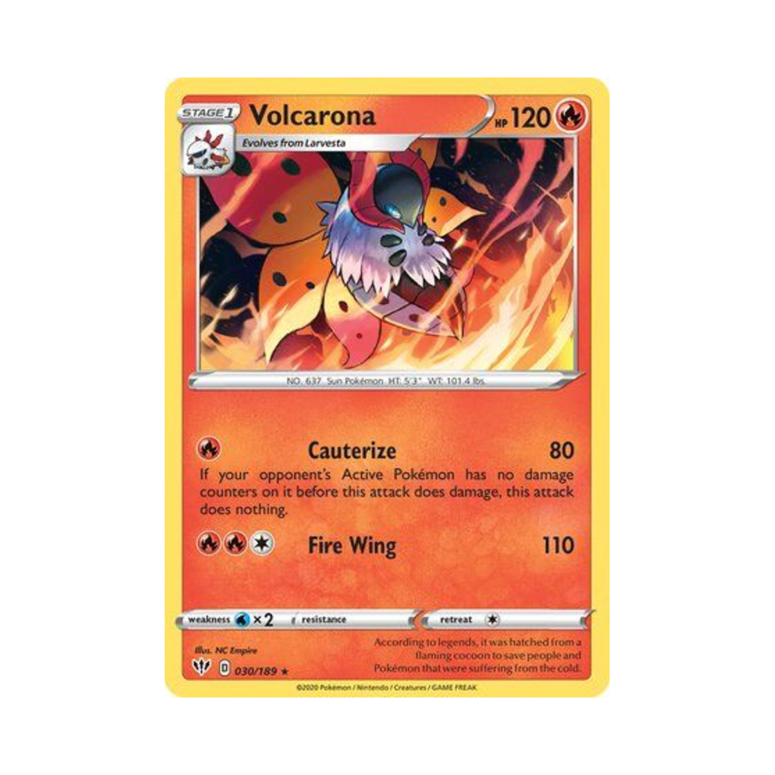 포켓몬 TCG 불카모스 R 다크니스 어블레이즈 (영문판)(Pokemon TCG Volcarona R Darkness Ablaze (English Ver.)) - 1
