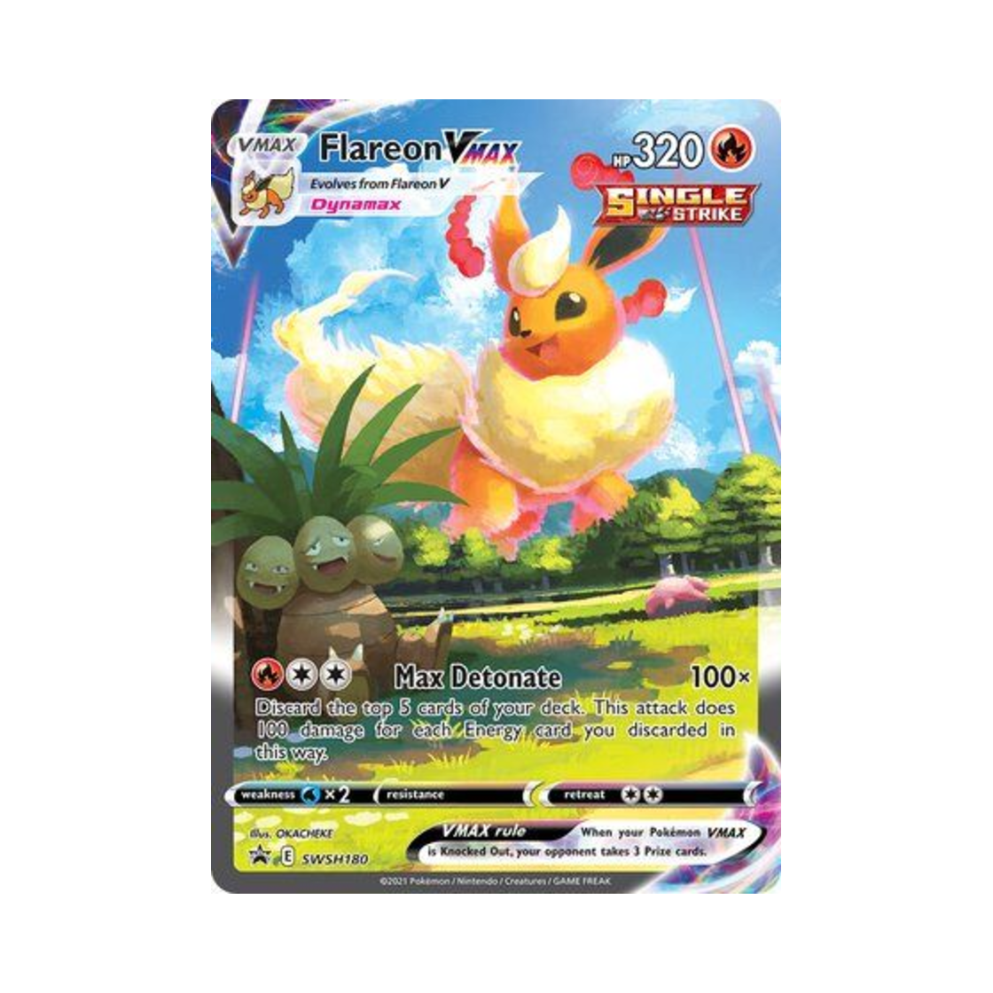 SSPSWSH180 Pokemon TCG Flareon VMAX Jumbo P Sword & Shield Promos (English Ver.)