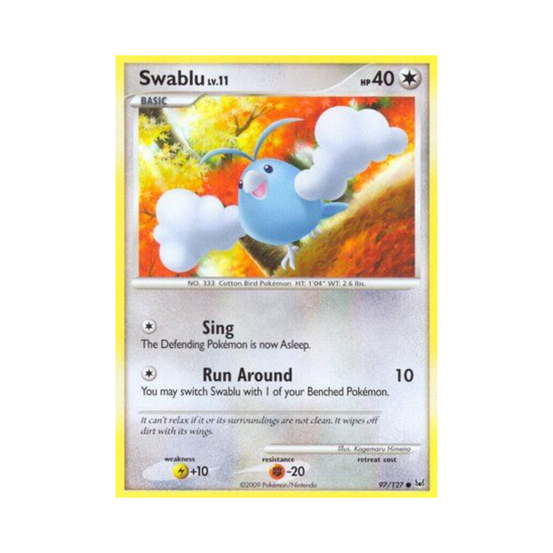 포켓몬 TCG 파비코 C 플래티넘 (영문판)(Pokemon TCG Swablu C Platinum (English Ver.))
