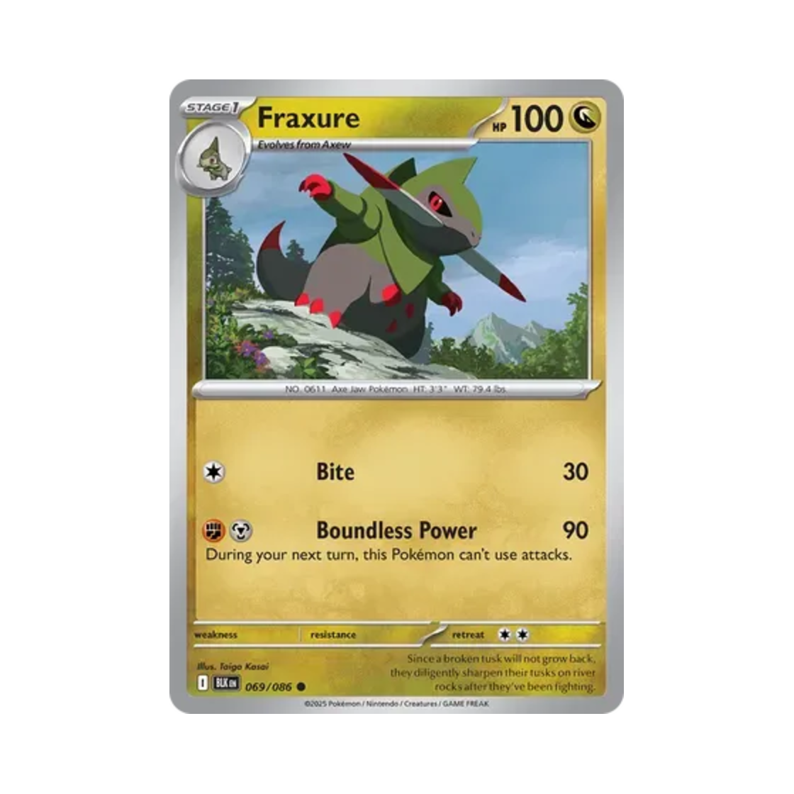 포켓몬 TCG 액슨도 C 블랙볼트 (영문판)(Pokemon TCG Fraxure C Black Bolt (English Ver.)) - 1