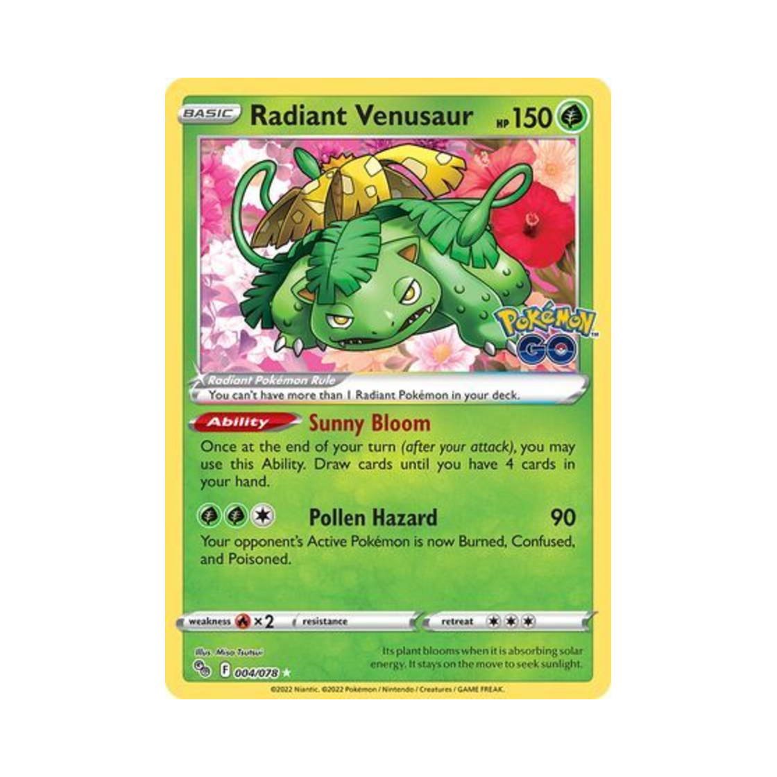 포켓몬 TCG 찬란한 이상해꽃 RR 포켓몬 고 (영문판)(Pokemon TCG Radiant Venusaur RR Pokemon GO (English Ver.)) - 1