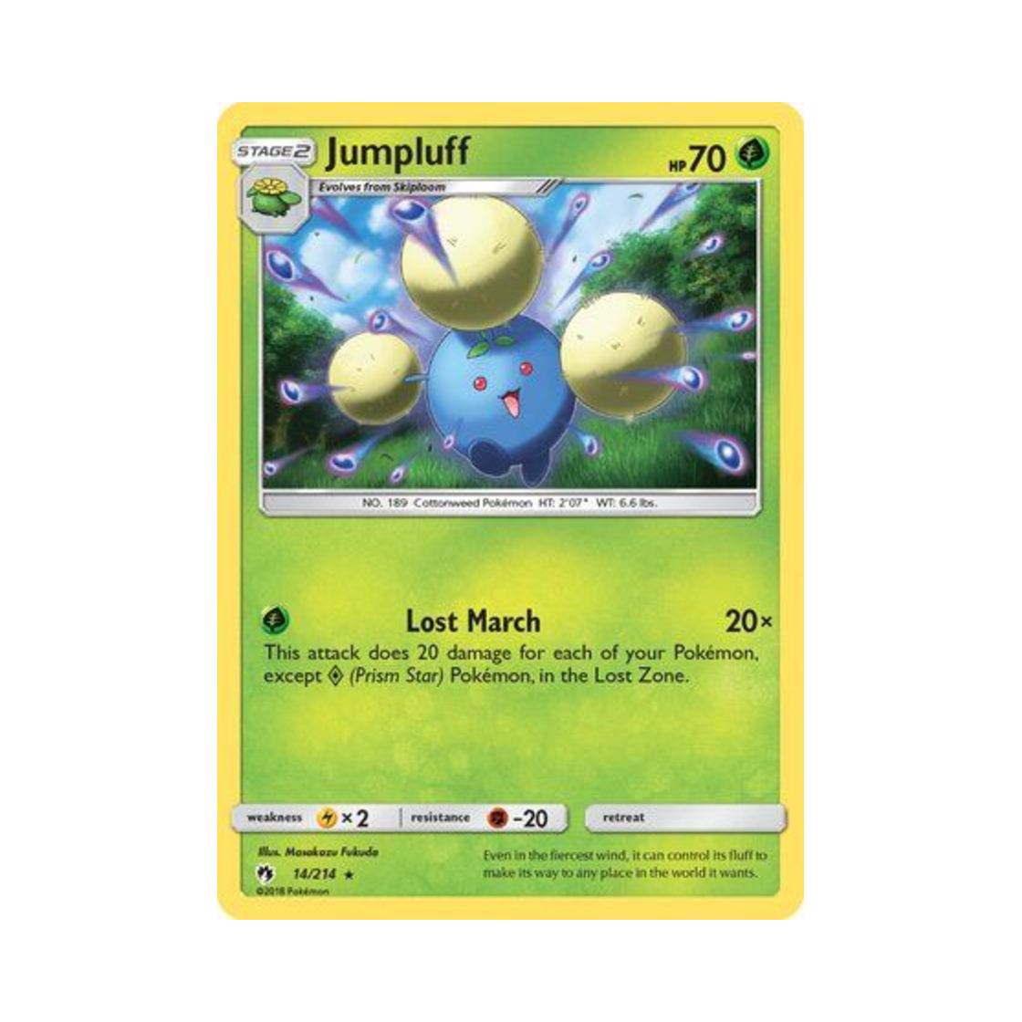 포켓몬 TCG 솜솜코 RH 로스트 썬더 (영문판)(Pokemon TCG Jumpluff RH Lost Thunder (English Ver.))