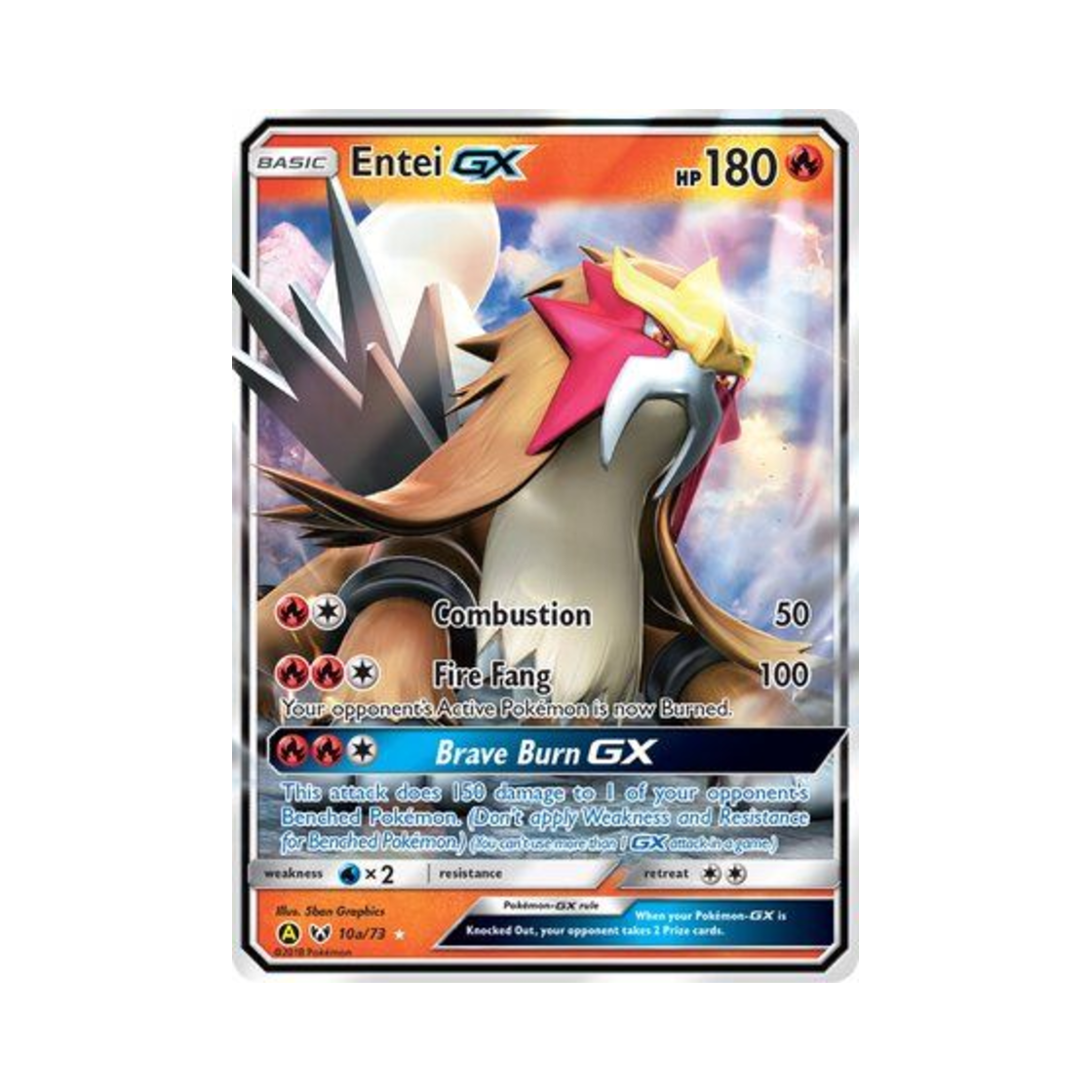 포켓몬 TCG 앤테이 GX RHG 옐로우 A 얼터네이트 (영문판)(Pokemon TCG Entei GX RHG Yellow A Alternate (English Ver.))