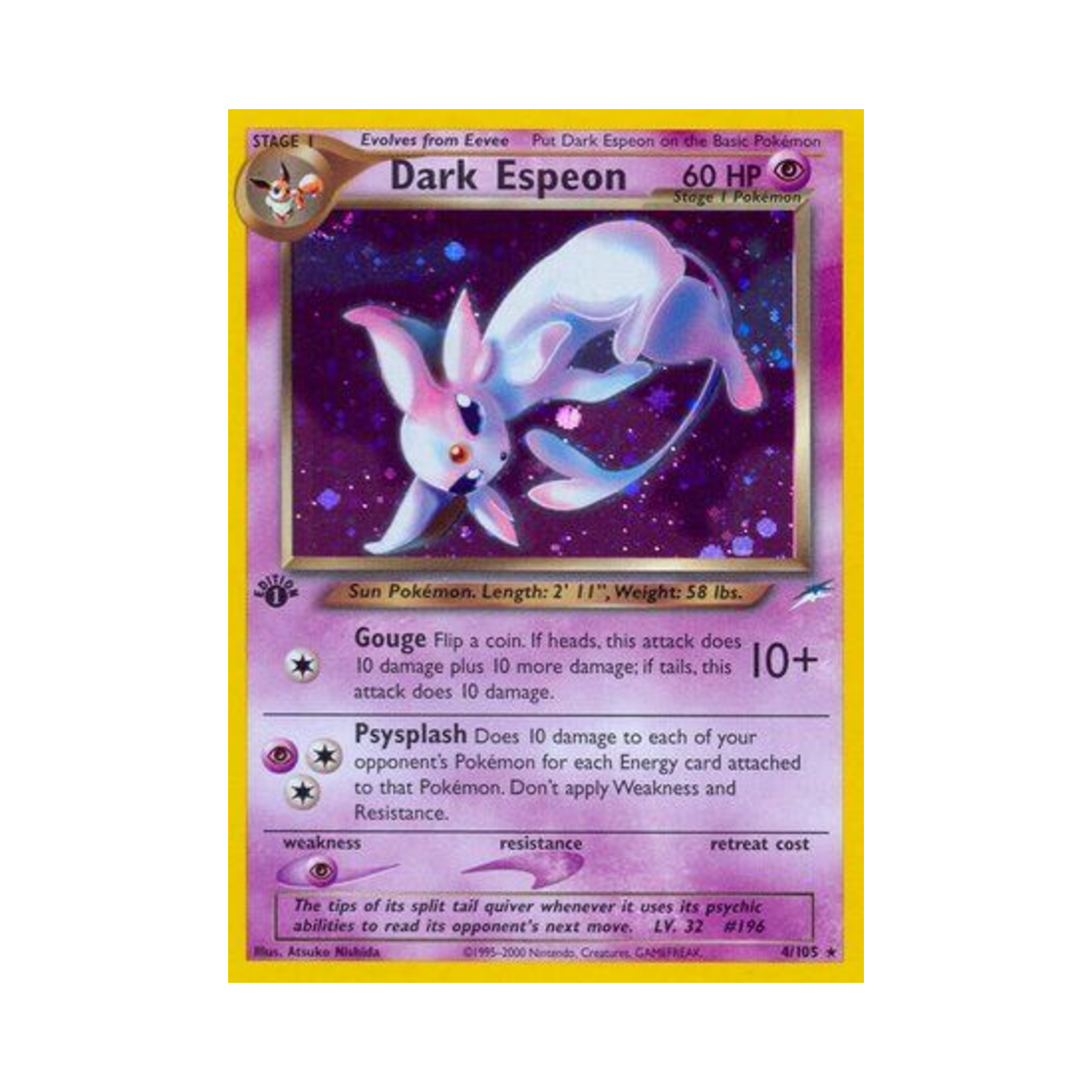 포켓몬 TCG 다크 에브이 RH 네오 데스티니 (영문판)(Pokemon TCG Dark Espeon RH Neo Destiny (English Ver.)) - 1