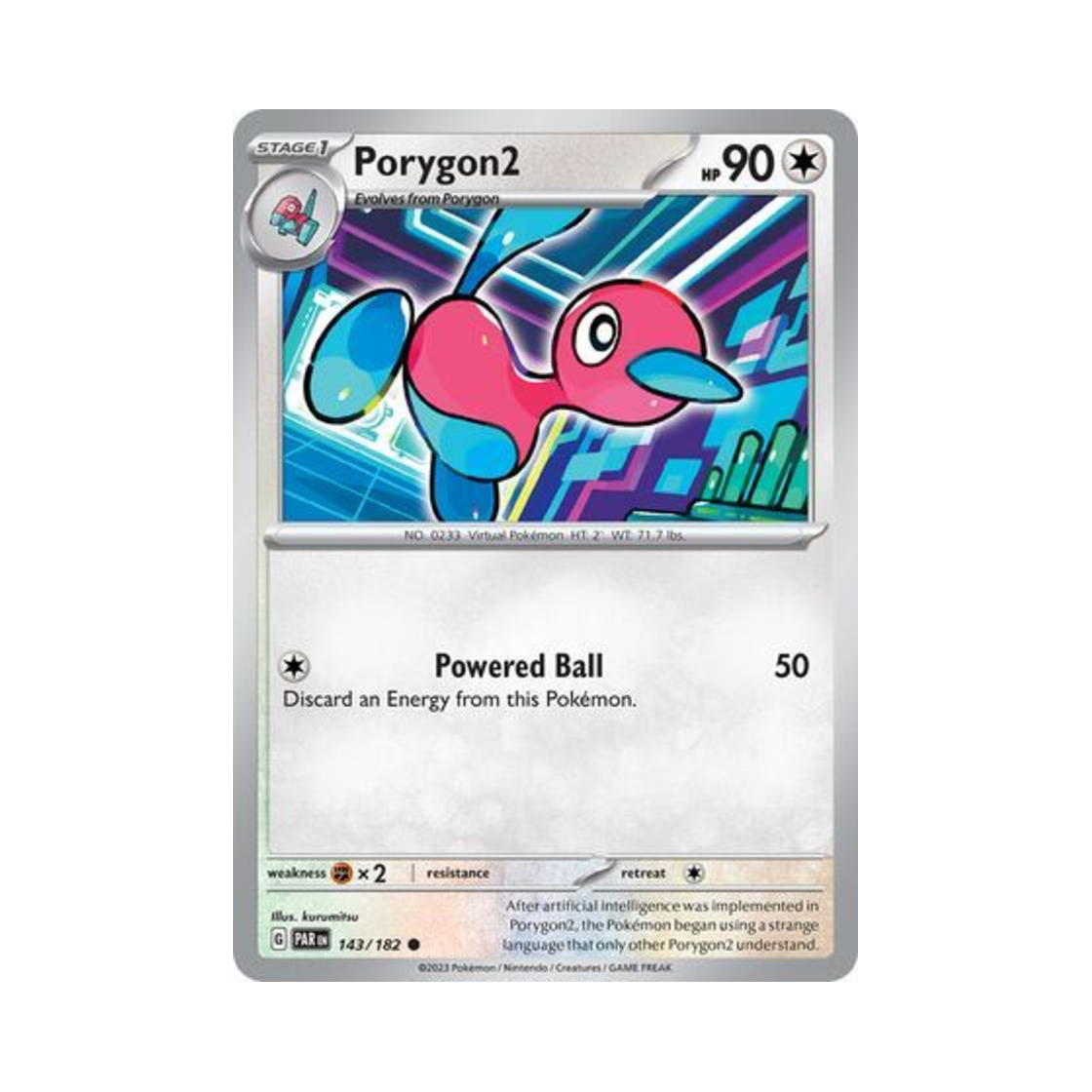 포켓몬 TCG 폴리곤2 C 파라독스 리프트 (영문판)(Pokemon TCG Porygon2 C Paradox Rift (English Ver.))