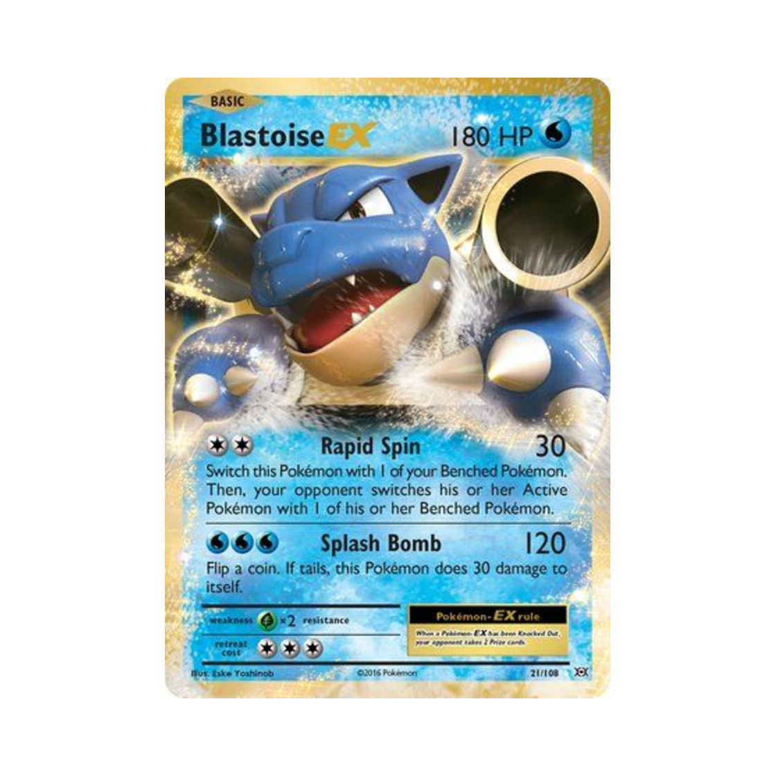 EVO21/108 Pokemon TCG Blastoise EX RHE Evolutions (English Ver.)