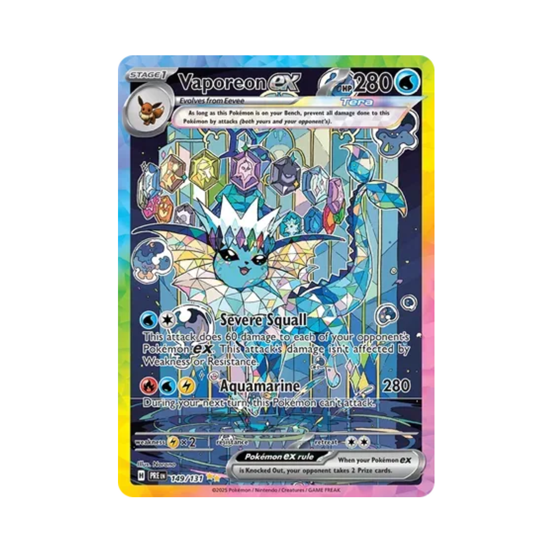 PRE149/131 Pokemon TCG Vaporeon ex SIR Prismatic Evolutions (English Ver.)