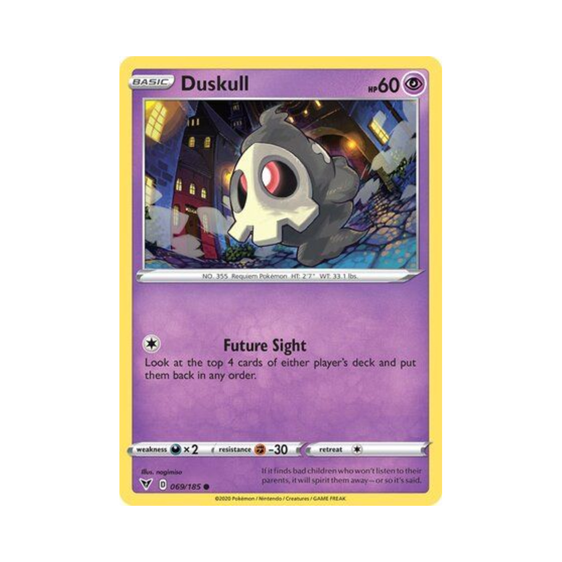 포켓몬 TCG 해골몽 C 비비드 볼티지 (영문판)(Pokemon TCG Duskull C Vivid Voltage (English Ver.)) - 1
