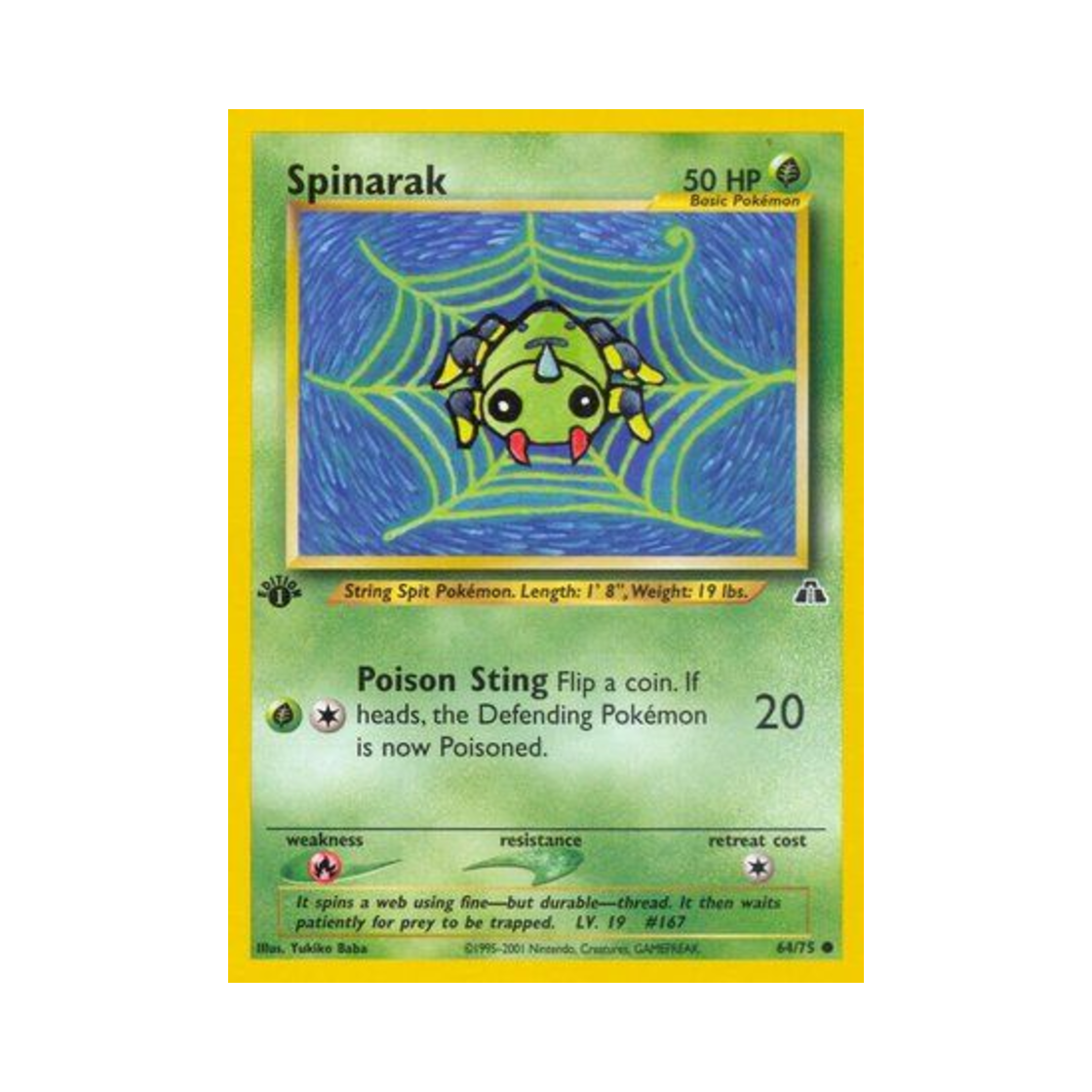 포켓몬 TCG 페이검 C 네오 디스커버리 (영문판)(Pokemon TCG Spinarak C Neo Discovery (English Ver.)) - 1