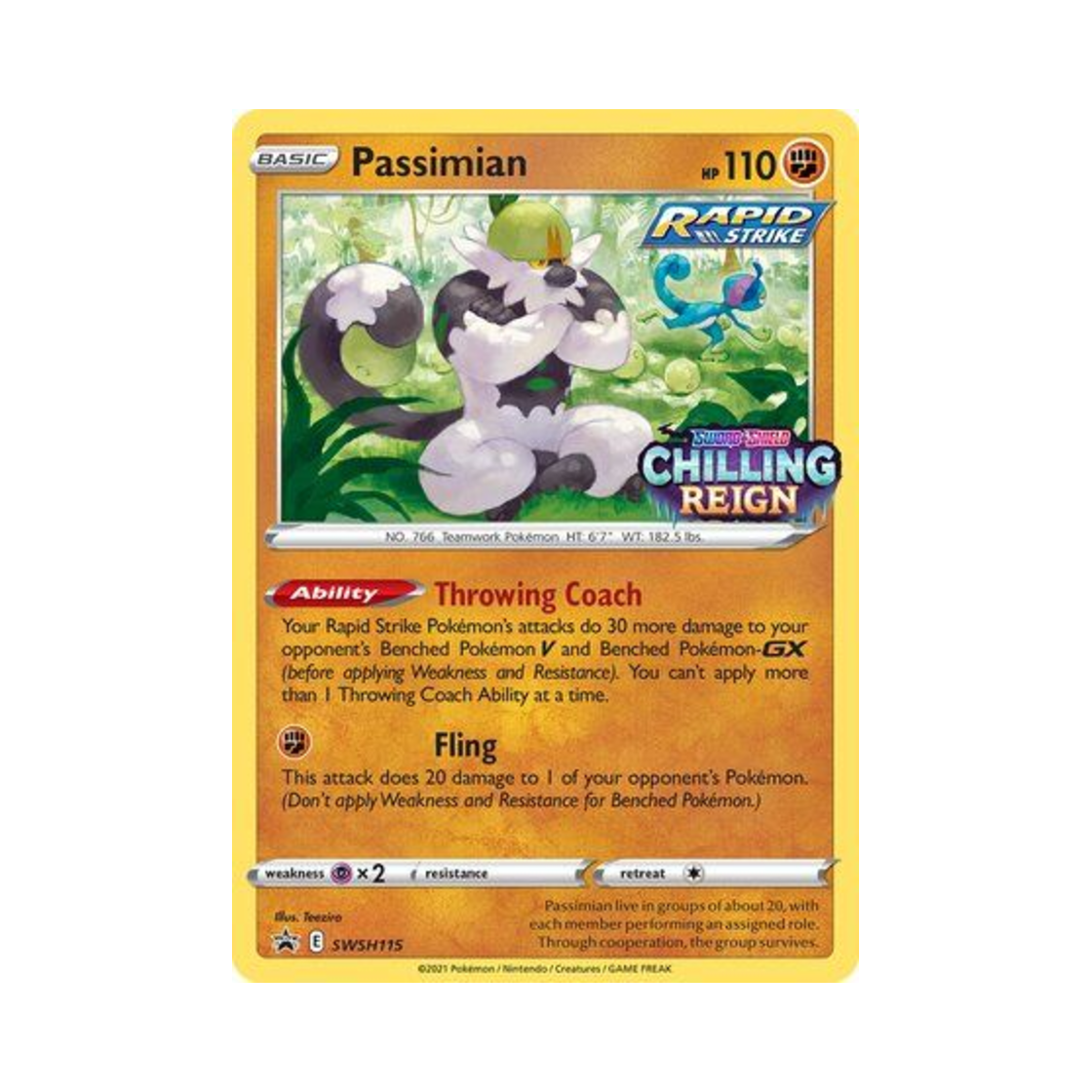 포켓몬 TCG 내던숭이 P 소드 & 실드 프로모카드 (영문판)(Pokemon TCG Passimian P Sword & Shield Promos (English Ver.)) - 1