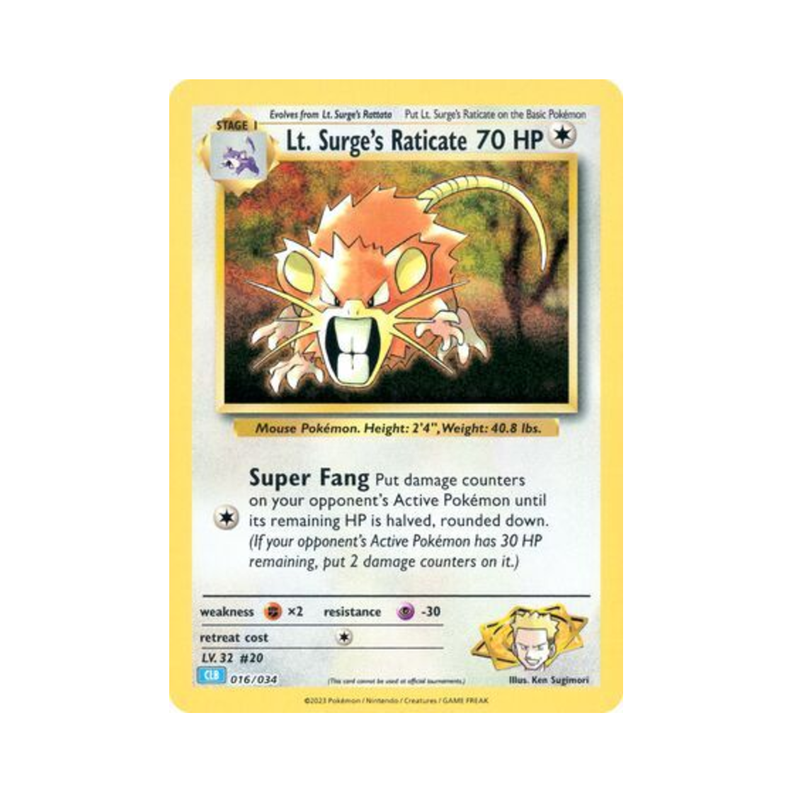 포켓몬 TCG 마티스의 레트라 포켓몬 TCG 클래식 (영문판)(Pokemon TCG Lt. Surge's Raticate Pokemon TCG Classic (English Ver.)) - 1