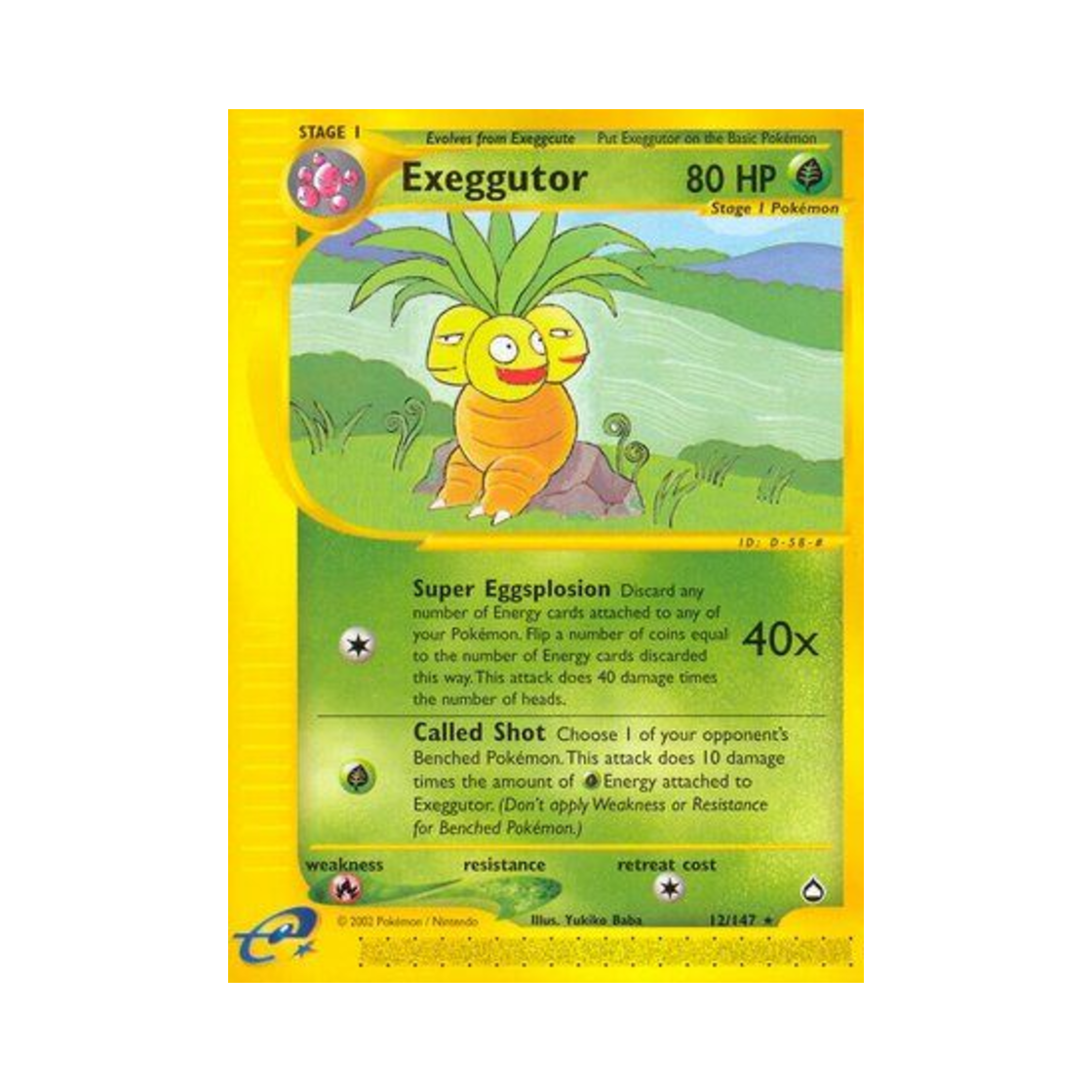 포켓몬 TCG 나시 R 아쿠아폴리스 (영문판)(Pokemon TCG Exeggutor R Aquapolis (English Ver.))