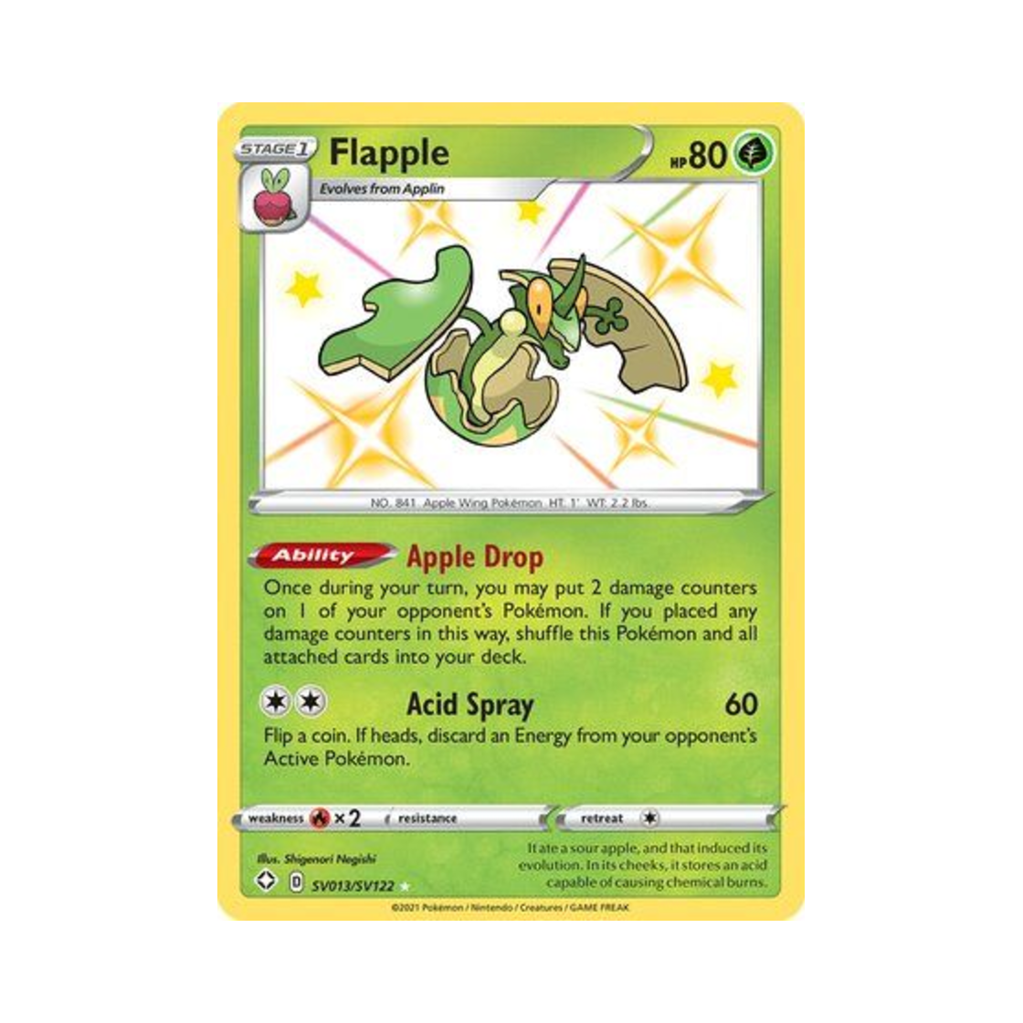 포켓몬 TCG 애프룡 RS 샤이닝 페이츠 (영문판)(Pokemon TCG Flapple RS Shining Fates (English Ver.)) - 1