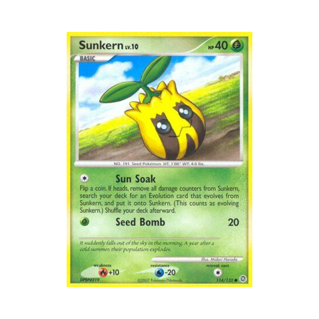 포켓몬 TCG 해너츠 C 시크릿 원더스 (영문판)(Pokemon TCG Sunkern C Secret Wonders (English Ver.)) - 1
