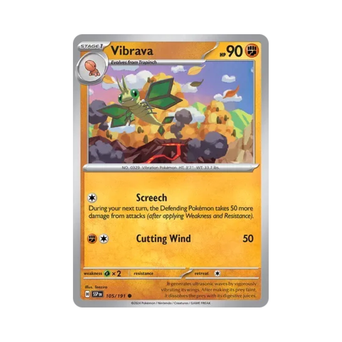 포켓몬 TCG 비브라바 C 서징 스파크 (영문판)(Pokemon TCG Vibrava C Surging Sparks (English Ver.)) - 1