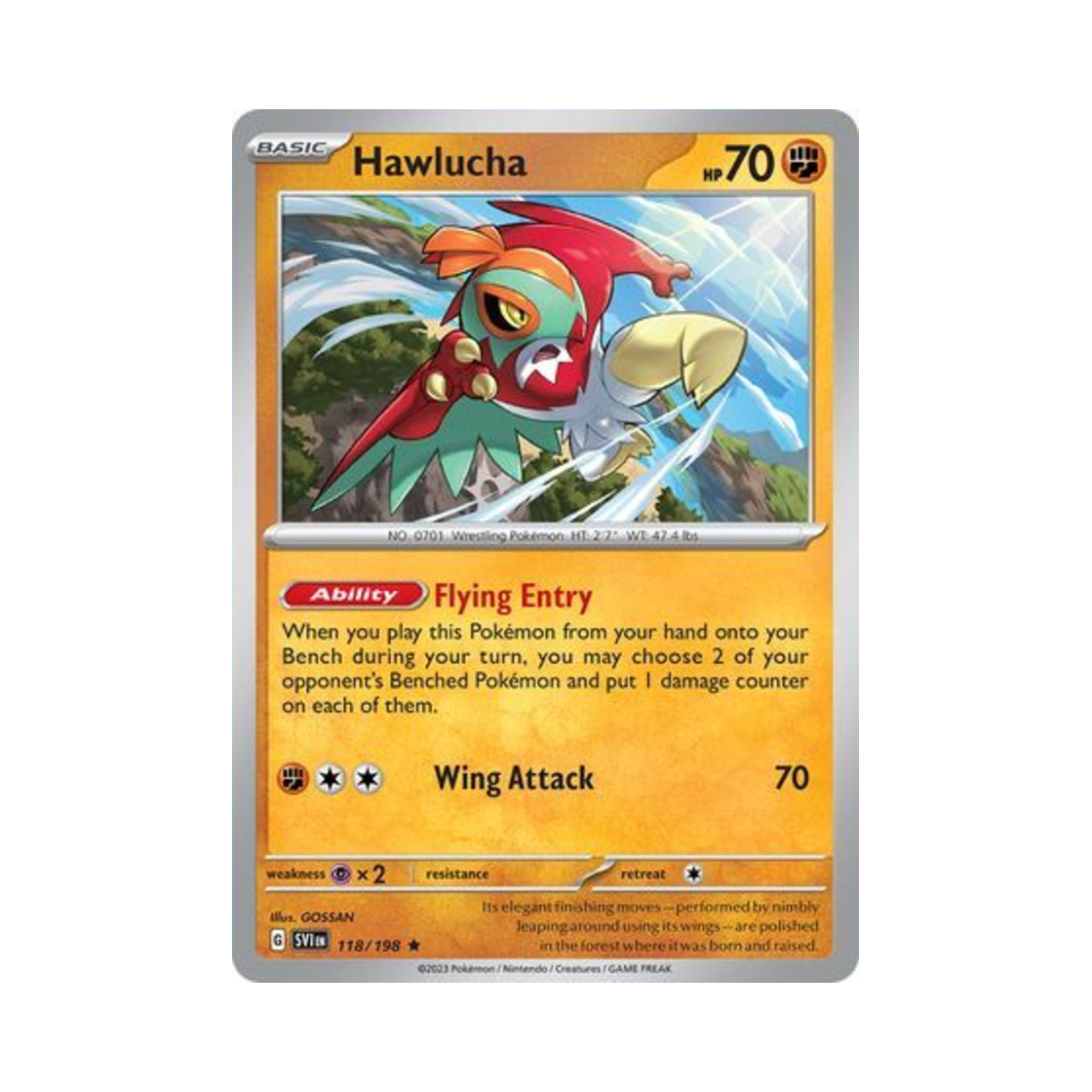 포켓몬 TCG 루차불 R 스칼렛 & 바이올렛 (영문판)(Pokemon TCG Hawlucha R Scarlet & Violet (English Ver.))