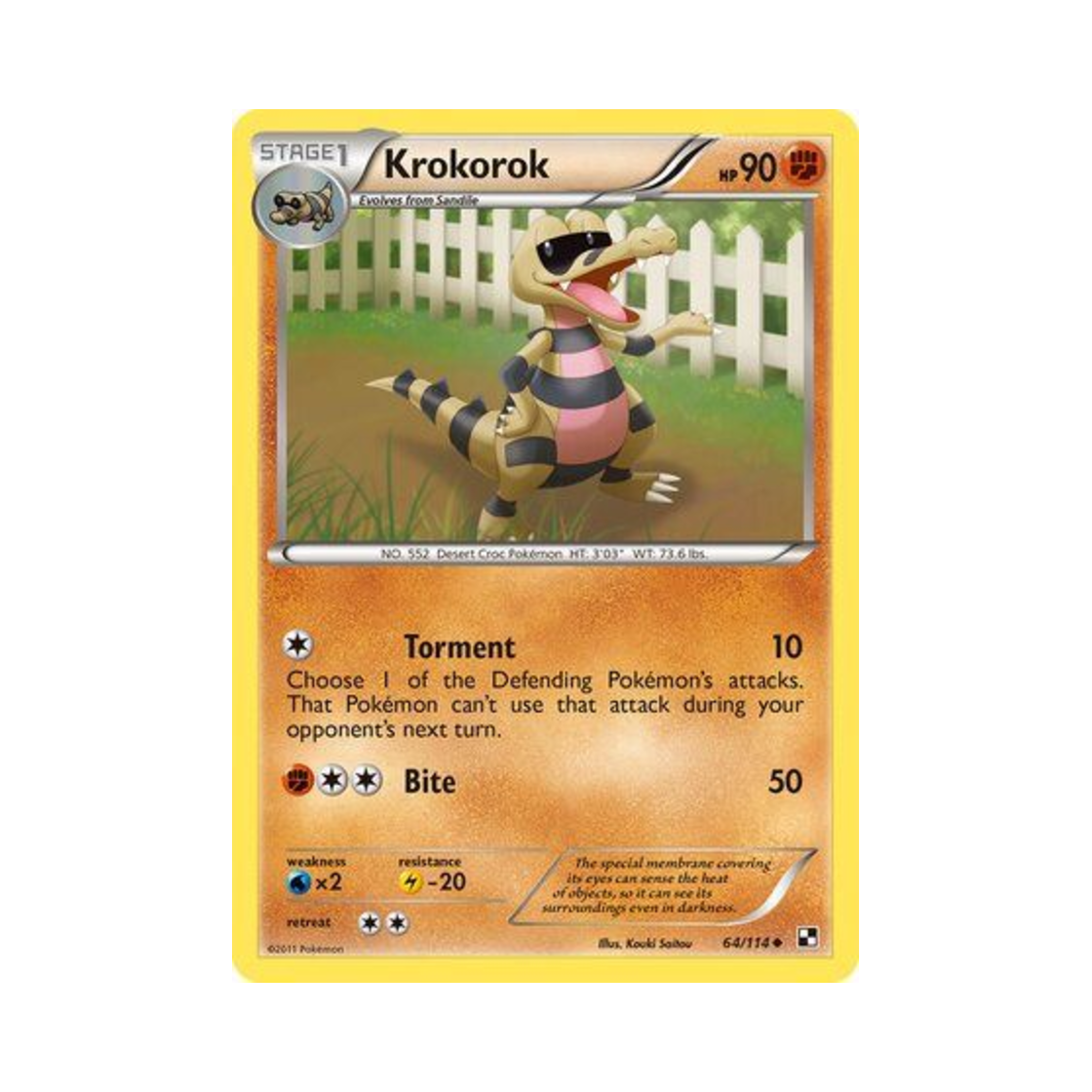 포켓몬 TCG 악비르 U 블랙 & 화이트 (영문판)(Pokemon TCG Krokorok U Black & White (English Ver.)) - 1