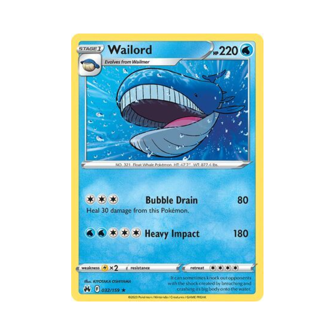 포켓몬 TCG 고래왕 R 크라운 제니스 (영문판)(Pokemon TCG Wailord R Crown Zenith (English Ver.)) - 1