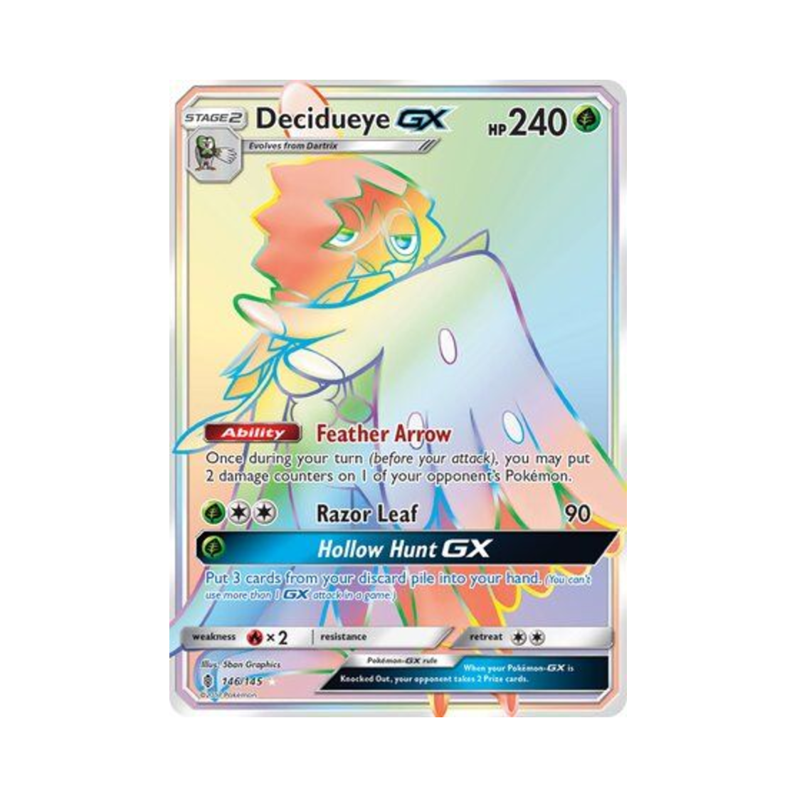 포켓몬 TCG 모크나이퍼 GX RR 가디언스 라이징 (영문판)(Pokemon TCG Decidueye GX RR Guardians Rising (English Ver.)) - 1