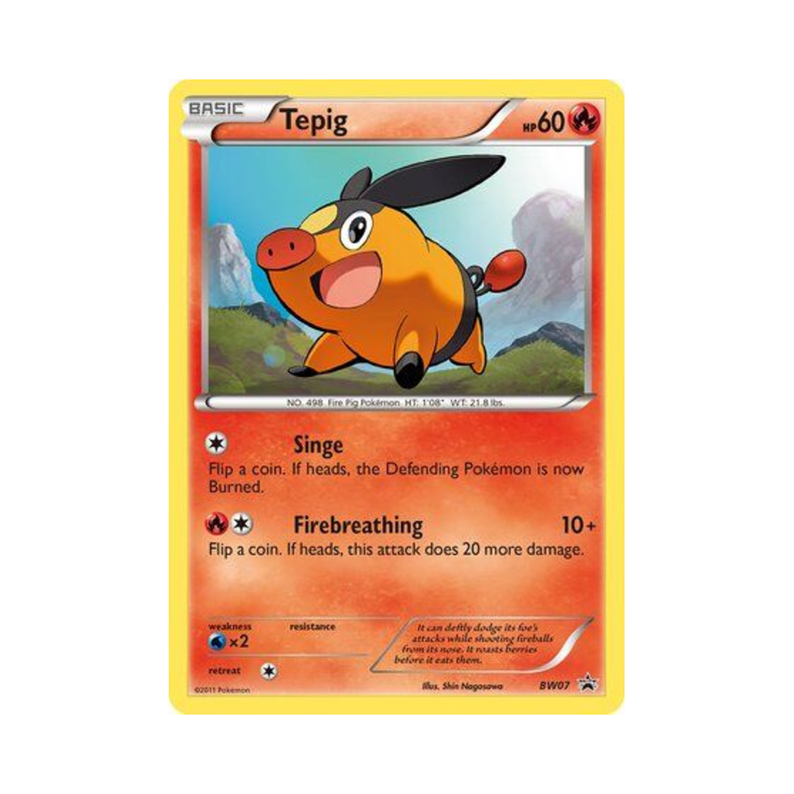 포켓몬 TCG 뚜꾸리 P 블랙 & 화이트 프로모카드 (영문판)(Pokemon TCG Tepig P Black & White Promos (English Ver.))