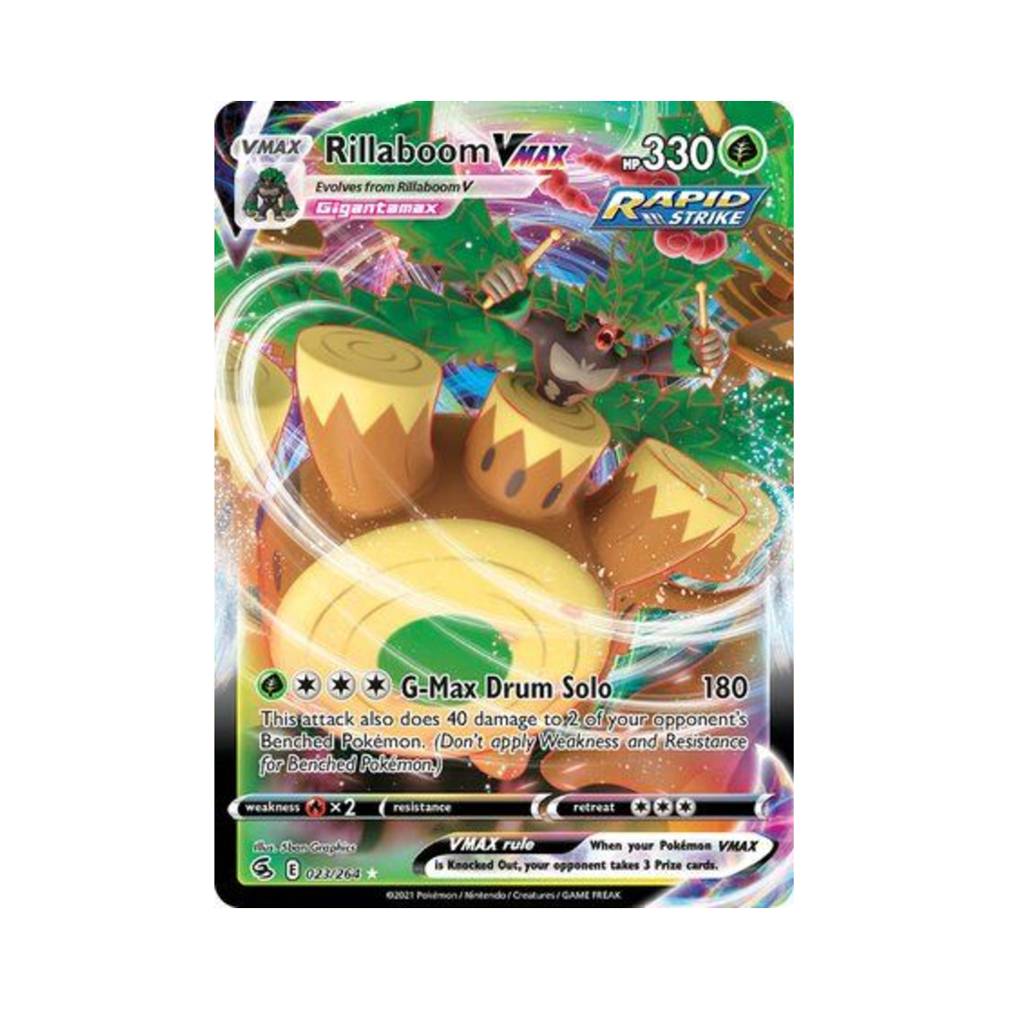 포켓몬 TCG 고릴타 VMAX HRV 퓨전 스트라이크 (영문판)(Pokemon TCG Rillaboom VMAX HRV Fusion Strike (English Ver.))