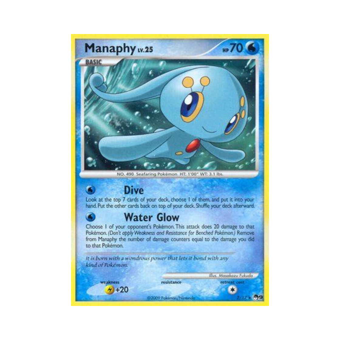 포켓몬 TCG 마나피 R 팝 시리즈 9 (영문판)(Pokemon TCG Manaphy R POP Series 9 (English Ver.))