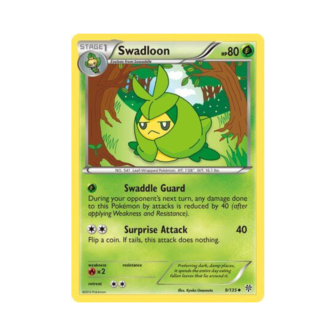 포켓몬 TCG 두르쿤 U 플라스마 스톰 (영문판)(Pokemon TCG Swadloon U Plasma Storm (English Ver.)) - 1