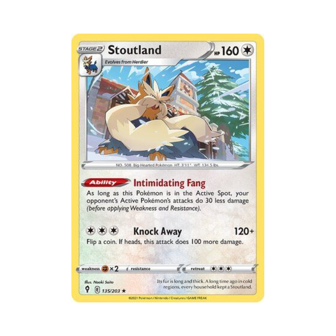 포켓몬 TCG 바랜드 R 이볼빙 스카이즈 (영문판)(Pokemon TCG Stoutland R Evolving Skies (English Ver.)) - 1