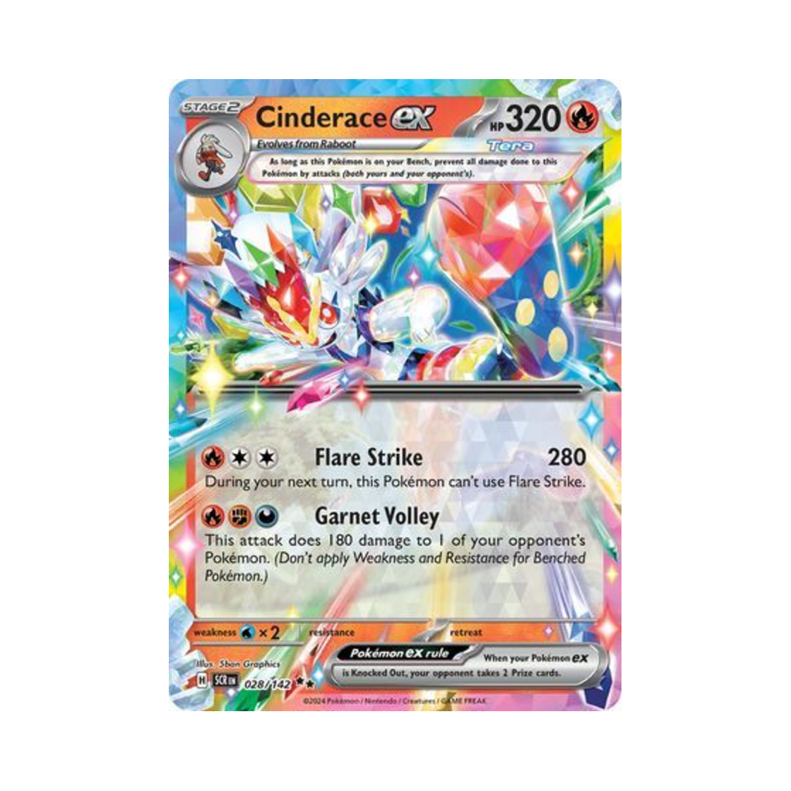 포켓몬 TCG 에이스번 ex DR 스텔라 크라운 (영문판)(Pokemon TCG Cinderace ex DR Stellar Crown (English Ver.))