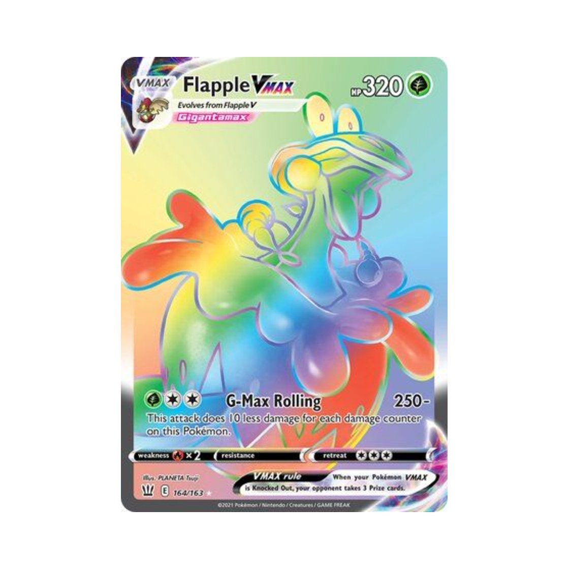 포켓몬 TCG 애프룡 VMAX RR 배틀 스타일즈 (영문판)(Pokemon TCG Flapple VMAX RR Battle Styles (English Ver.))