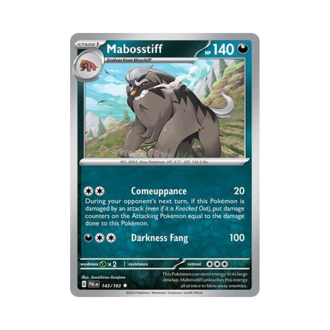 포켓몬 TCG 마피티프 U 팔데아 이볼브드 (영문판)(Pokemon TCG Mabosstiff U Paldea Evolved (English Ver.)) - 1