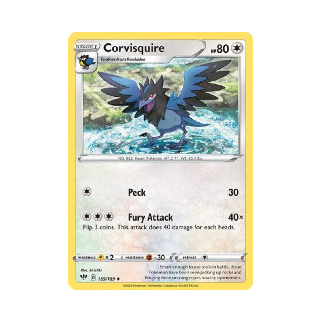 포켓몬 TCG 파크로우 U 다크니스 어블레이즈 (영문판)(Pokemon TCG Corvisquire U Darkness Ablaze (English Ver.)) - 1