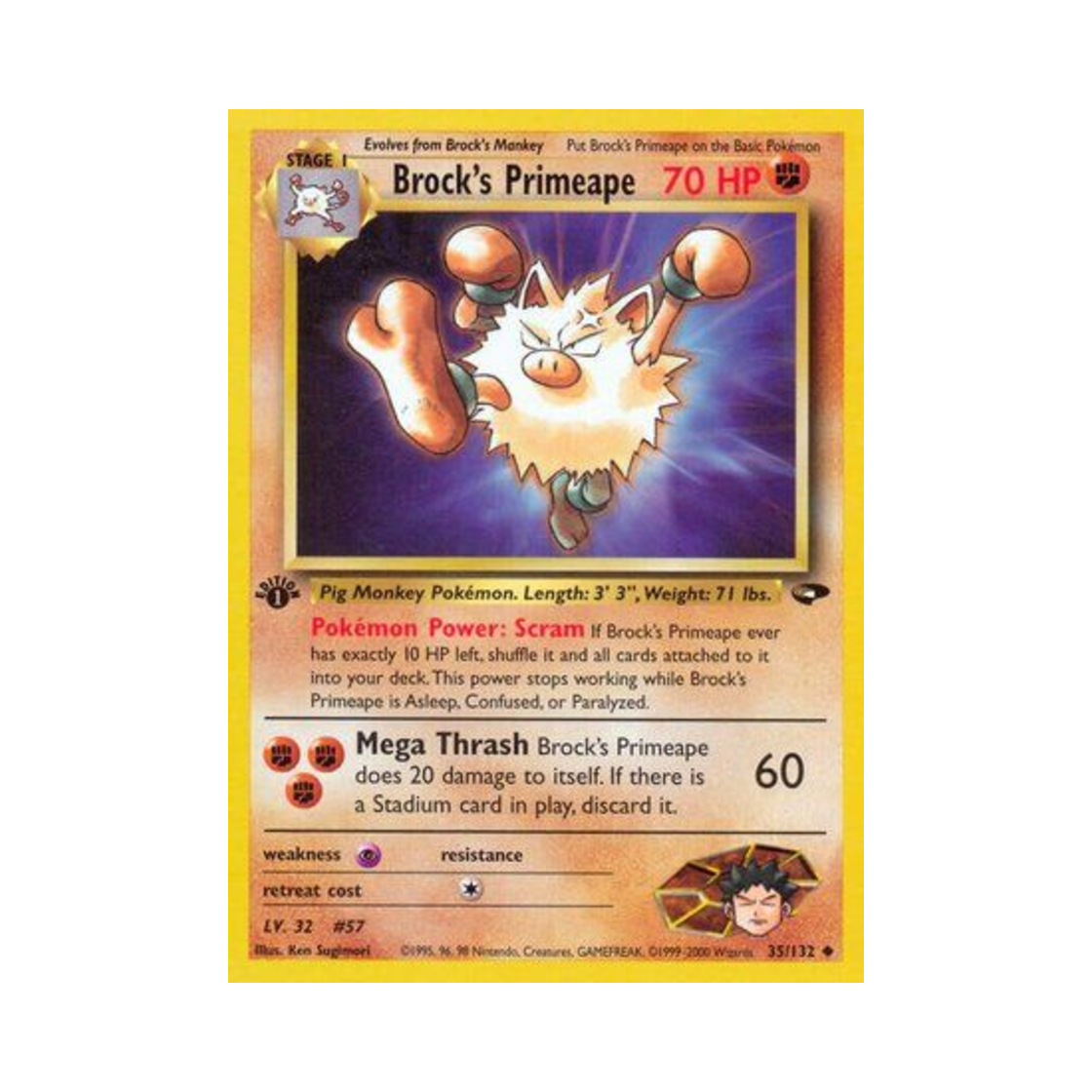 포켓몬 TCG 웅의 성원숭 U 짐 첼린지 (영문판)(Pokemon TCG Brock's Primeape U Gym Challenge (English Ver.))