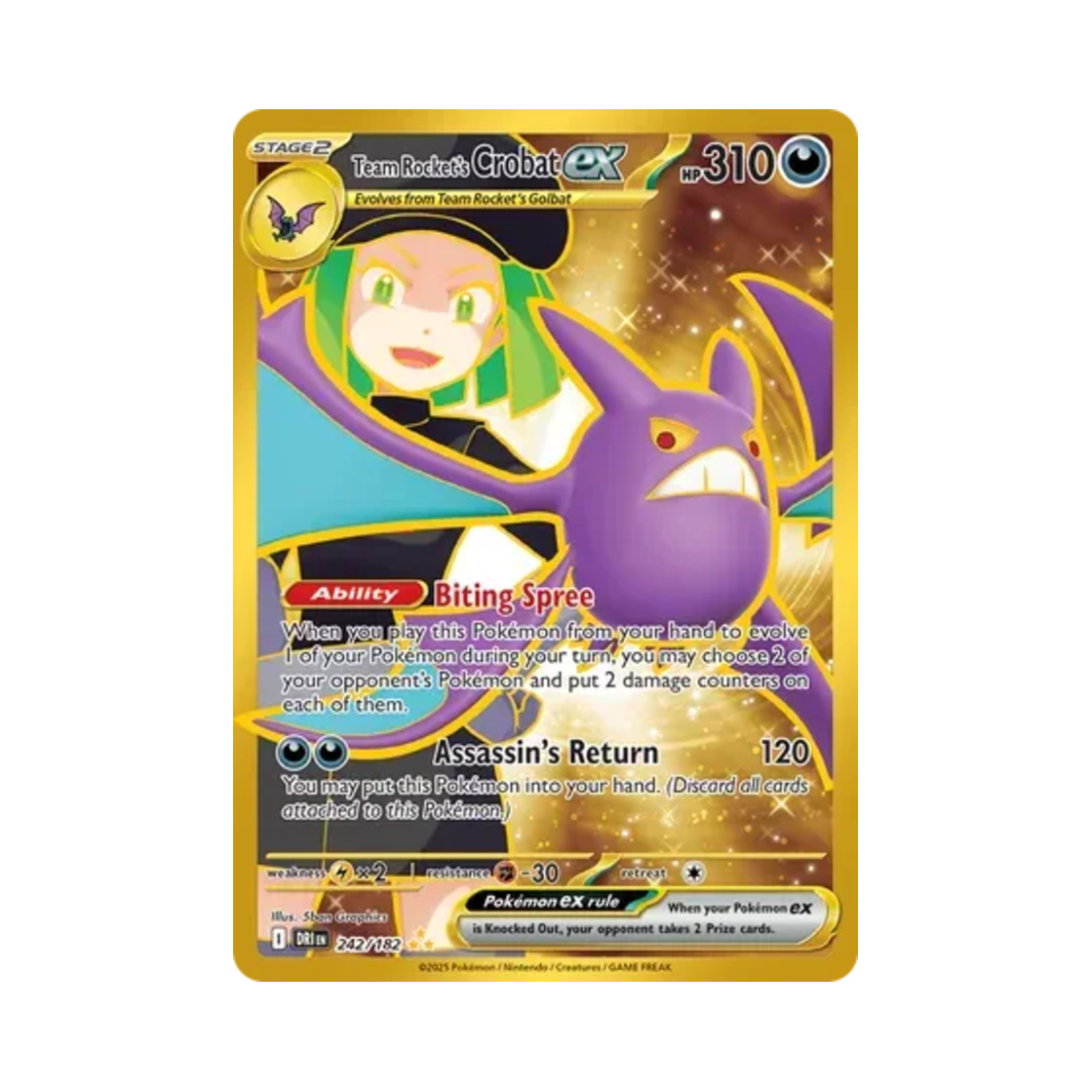 포켓몬 TCG 로켓단의 크로뱃 ex HR 데스티니드 라이벌스 (영문판)(Pokemon TCG Team Rocket's Crobat ex HR Destined Rivals (English Ver.)) - 1