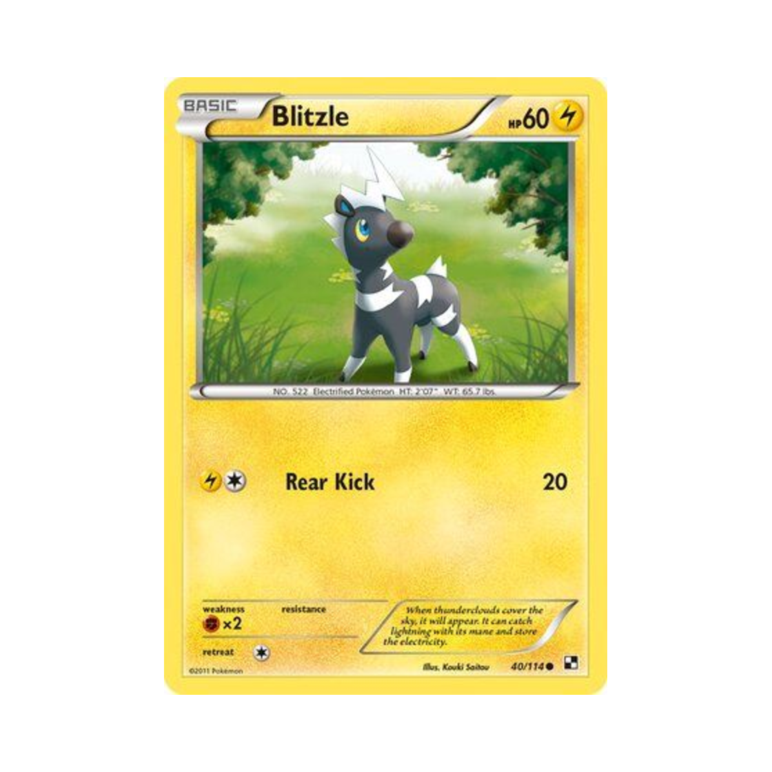 포켓몬 TCG 줄뮤마 C 블랙 & 화이트 (영문판)(Pokemon TCG Blitzle C Black & White (English Ver.))
