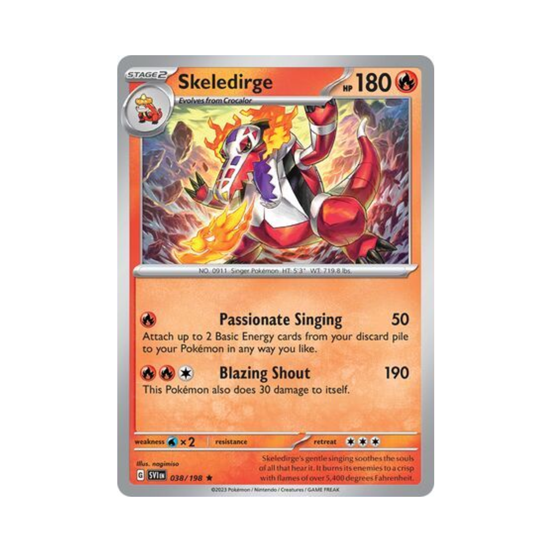 포켓몬 TCG 라우드본 R 스칼렛 & 바이올렛 (영문판)(Pokemon TCG Skeledirge R Scarlet & Violet (English Ver.)) - 1