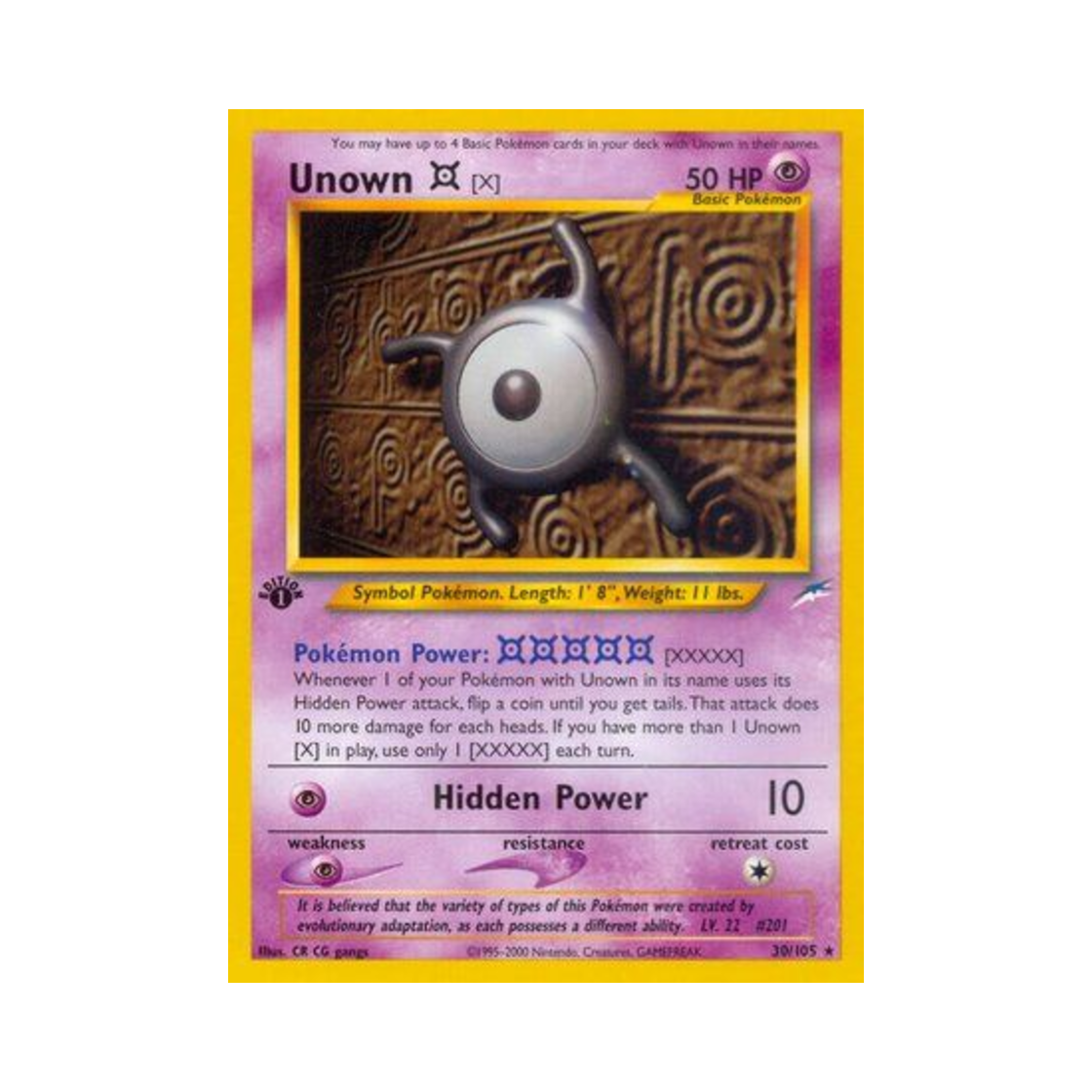 포켓몬 TCG 안농 X R 네오 데스티니 (영문판)(Pokemon TCG Unown X R Neo Destiny (English Ver.)) - 1