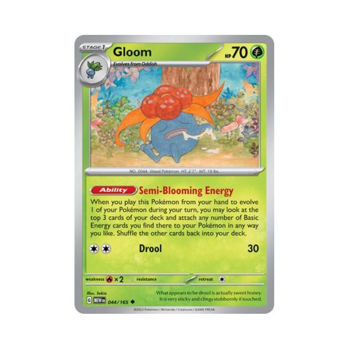 포켓몬 TCG 냄새꼬 U 스칼렛 & 바이올렛 151 (영문판)(Pokemon TCG Gloom U Scarlet & Violet 151 (English Ver.)) - 1