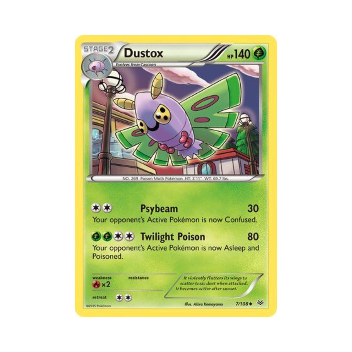 포켓몬 TCG 독케일 U 로어링 스카이즈 (영문판)(Pokemon TCG Dustox U Roaring Skies (English Ver.))