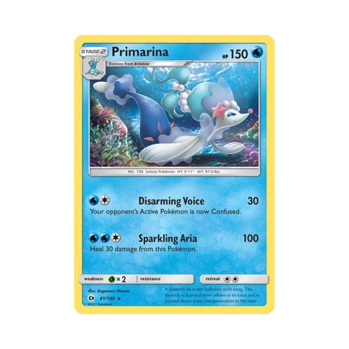 포켓몬 TCG 누리레느 R 썬 & 문 (영문판)(Pokemon TCG Primarina R Sun & Moon (English Ver.)) - 1