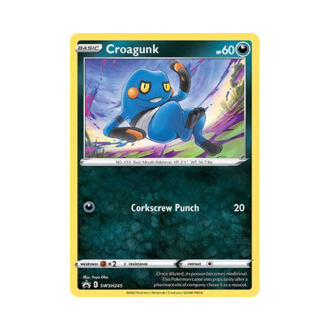 포켓몬 TCG 삐딱구리 P 소드 & 실드 프로모카드 (영문판)(Pokemon TCG Croagunk P Sword & Shield Promos (English Ver.)) - 1