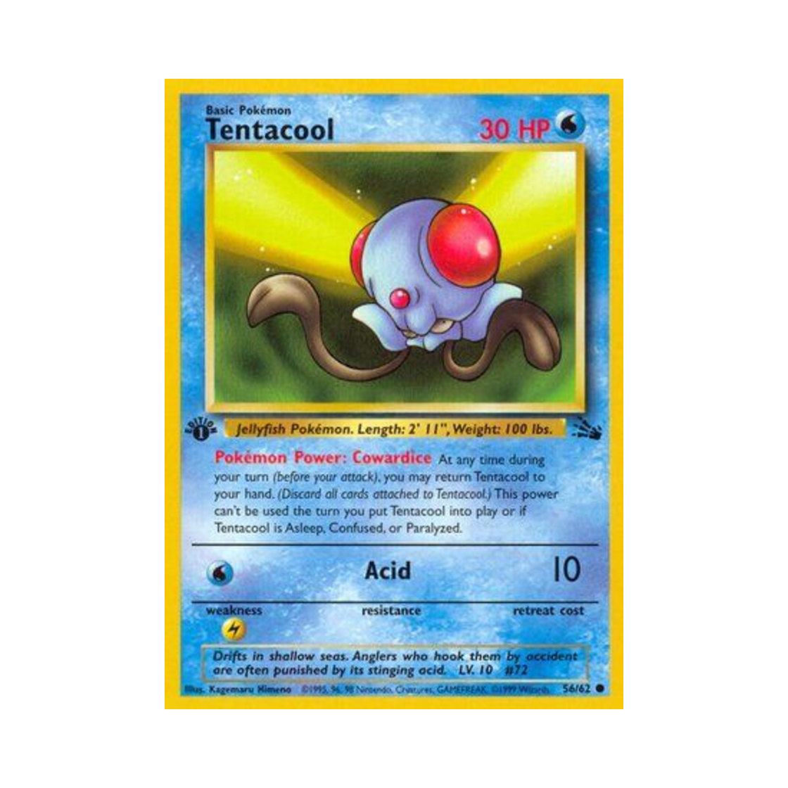 포켓몬 TCG 왕눈해 C 포실 (영문판)(Pokemon TCG Tentacool C Fossil (English Ver.))