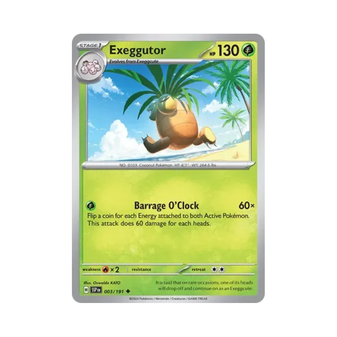포켓몬 TCG 나시 U 서징 스파크 (영문판)(Pokemon TCG Exeggutor U Surging Sparks (English Ver.)) - 1