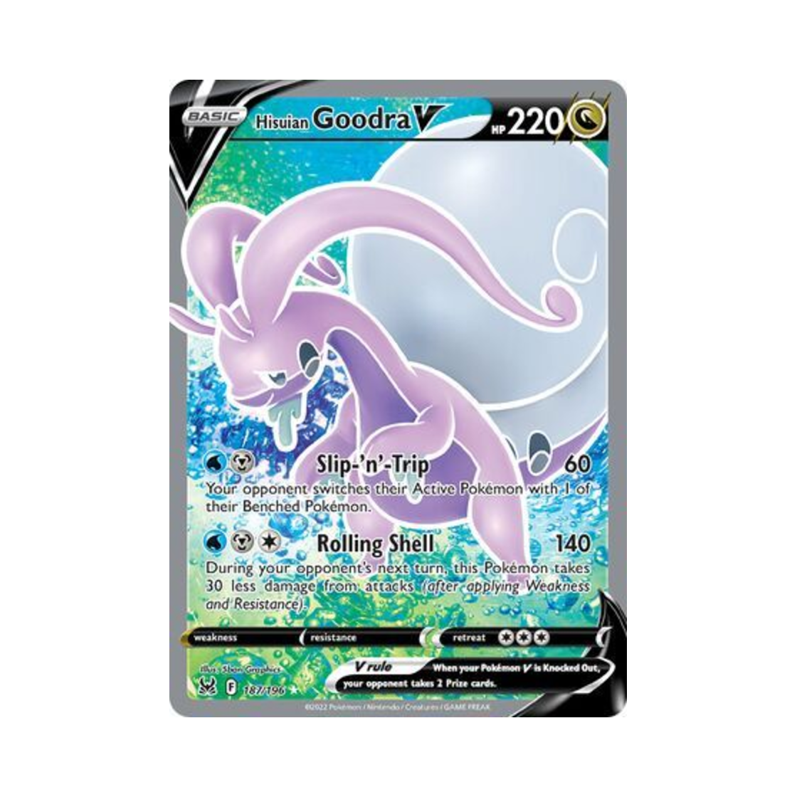 포켓몬 TCG 히스이 미끄래곤 V RU 로스트 오리진 (영문판)(Pokemon TCG Hisuian Goodra V RU Lost Origin (English Ver.))