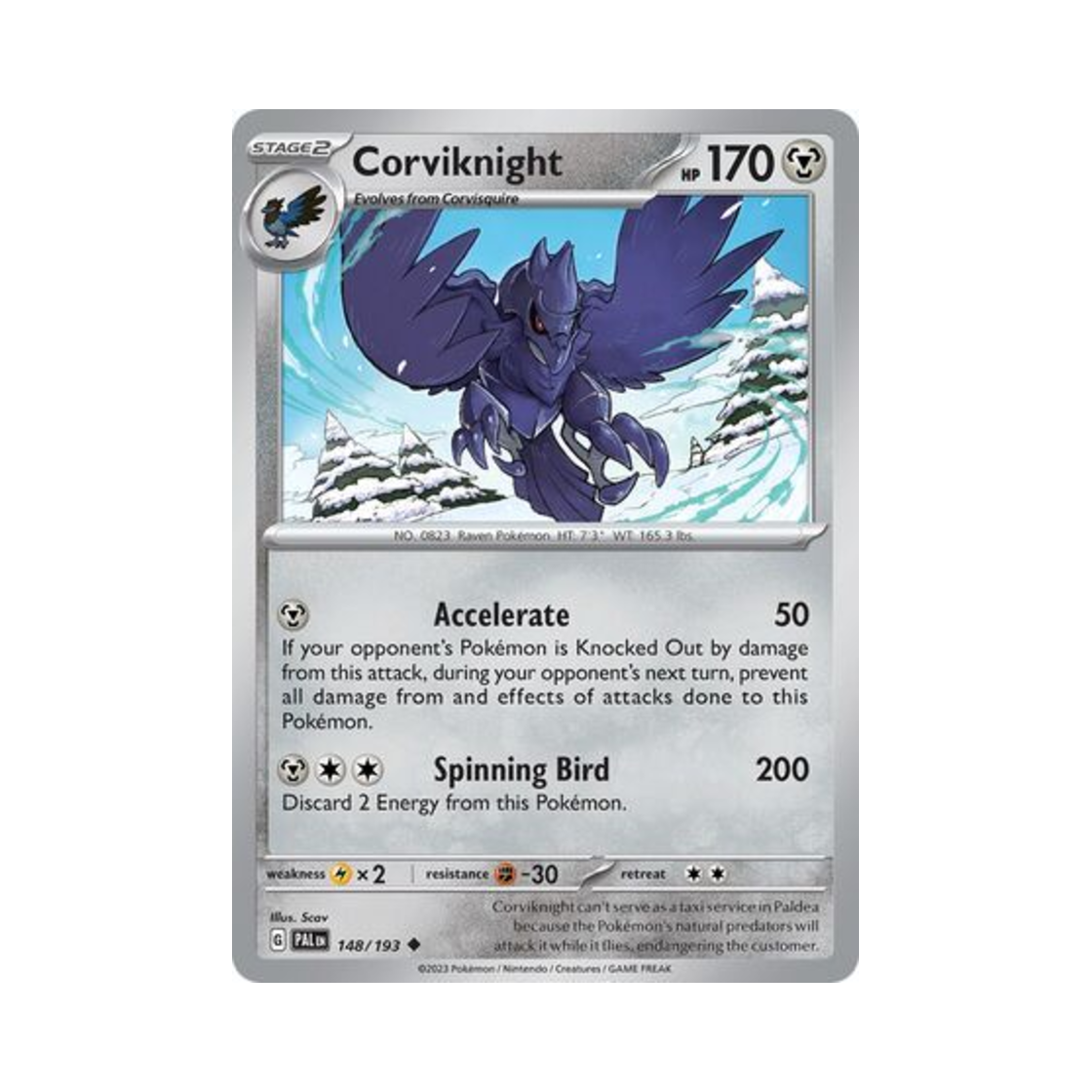 포켓몬 TCG 아머까오 U 팔데아 이볼브드 (영문판)(Pokemon TCG Corviknight U Paldea Evolved (English Ver.))