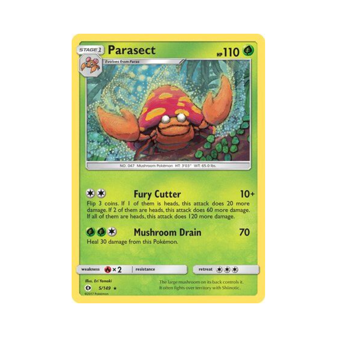 포켓몬 TCG 파라섹트 R 썬 & 문 (영문판)(Pokemon TCG Parasect R Sun & Moon (English Ver.))