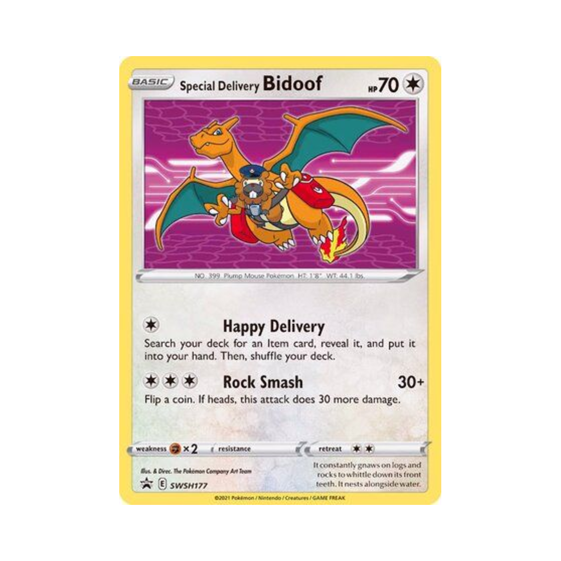 포켓몬 TCG 스페셜 딜리버리 비버니 P 소드 & 실드 프로모카드 (영문판)(Pokemon TCG Special Delivery Bidoof P Sword & Shield Promos (English Ver.)) - 1